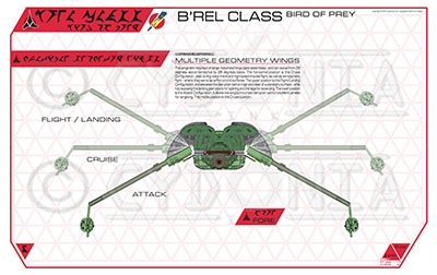 Cydonia 6 Ink Blueprints - Klingon B'Rel Class Bird of Prey