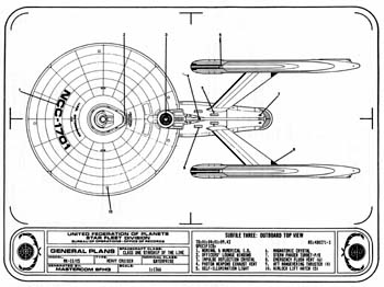 Enterprise Class Starship - Outboard Top View