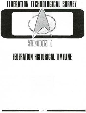 Section 1: Federation Historical Timeline