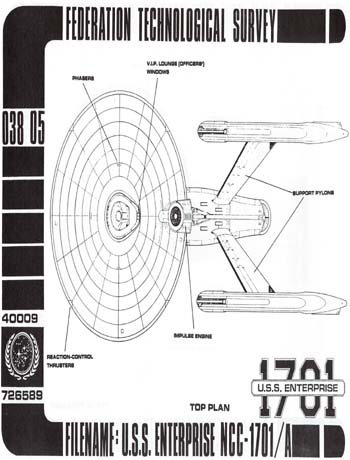 U.S.S. Enterprise 1701/A Top Plan