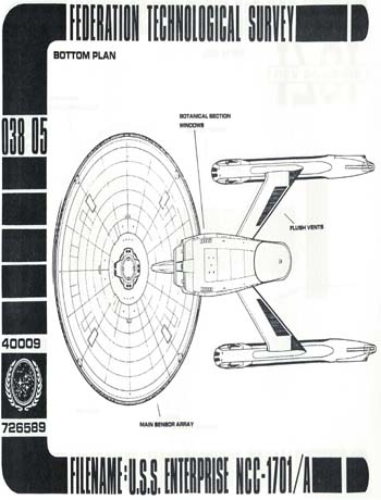 U.S.S. Enterprise 1701/A Bottom Plan