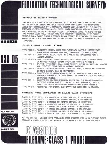 Class 1 Probe Specifications