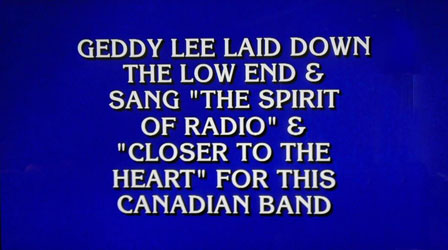 Rush Sighting on Jeopardy - Again