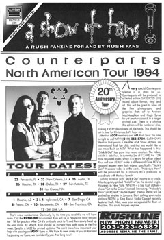 A Show of Fans - Rush Fanzine - Issue #8 - Page 1
