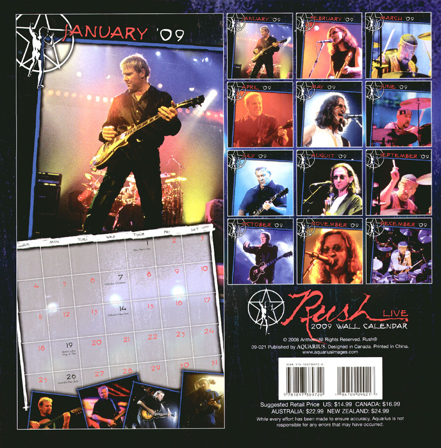 Rush 2009 Wall Calendar