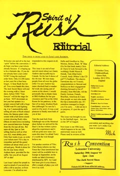 The Spirit of Rush Fanzine - Issue #39 - Page 2