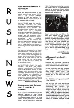 The Spirit of Rush Fanzine - Issue #61 - Page 3