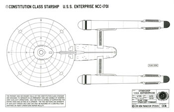 Star Trek Blueprints: Constitution Class Starship - U.S.S. Enterprise ...