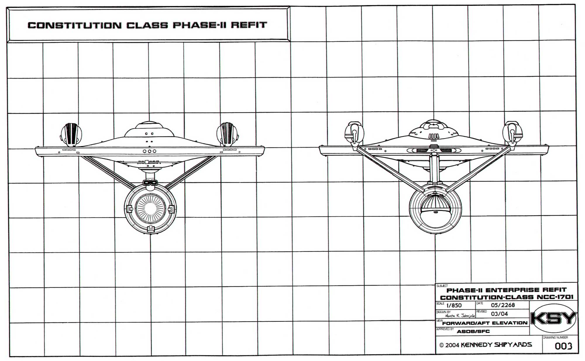 Star Trek Blueprints: Starship U.S.S. Enterprise NCC-1701 Phase II ...
