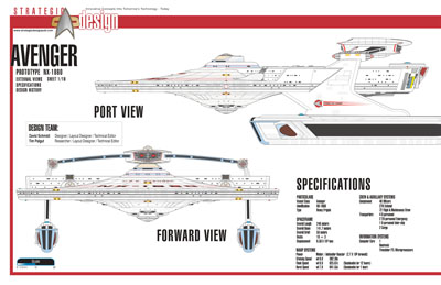 Avenger Class NX-1860 Starship Prototype - External Blueprints & Internal Deck Plans by Strategic Design - Page 1