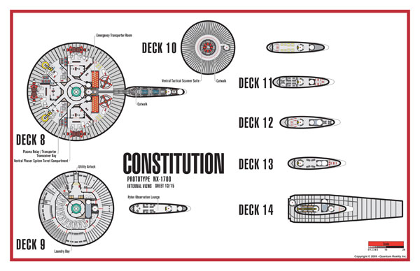 Constitution Class NX-1700 Starship Prototype - External Blueprints & Internal Deck Plans by Strategic Design - Page 13