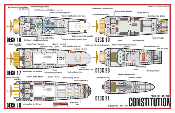 Constitution Class NX-1700 Starship Prototype - External Blueprints & Internal Deck Plans by Strategic Design - Page 15