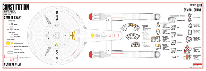 Constitution Class NX-1700 Starship Prototype - External Blueprints & Internal Deck Plans by Strategic Design - Page 17