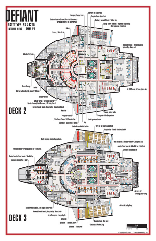 Defiant Class NX-74205 Starship Prototype - External Blueprints & Internal Deck Plans by Strategic Design - Page 3