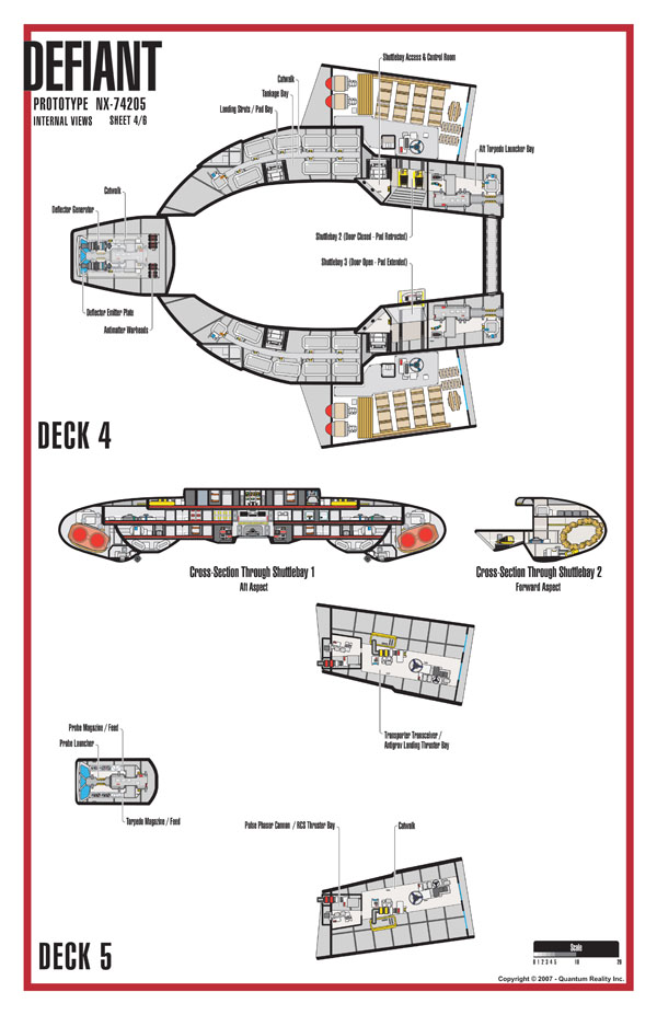 Defiant Class NX-74205 Starship Prototype - External Blueprints & Internal Deck Plans by Strategic Design - Page 4