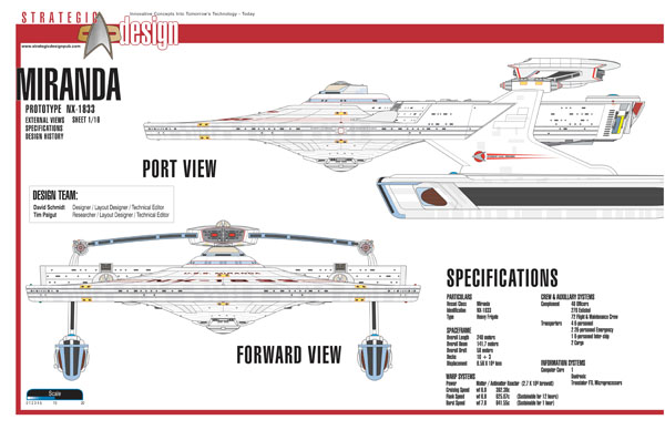 Miranda Class NX-1833 Starship Prototype - External Blueprints & Internal Deck Plans by Strategic Design - Page 1
