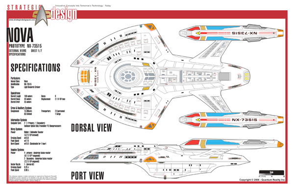 Nova Class NX-73515 Starship Prototype - External Blueprints & Internal Deck Plans by Strategic Design - Page 1
