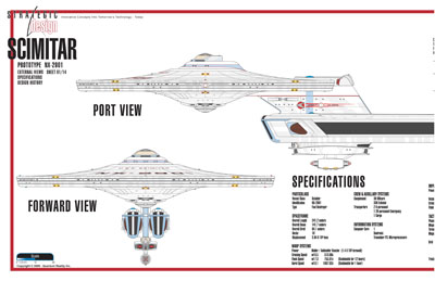 Scimitar Class NX-2901 Starship Prototype - External Blueprints & Internal Deck Plans by Strategic Design - Page 1