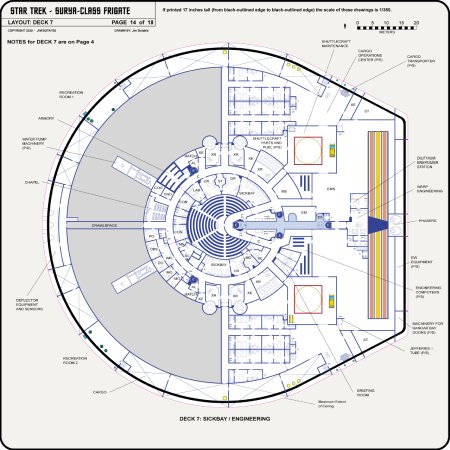 Frigate Class [TOS] Profile, Cutaway, and Deck Plans