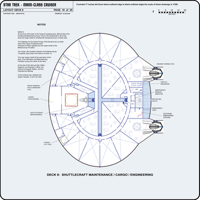 U.S.S. Endurance NCC-401 Mann-Class Cruiser [TOS] Profile, Cutaway, and Deck Plans