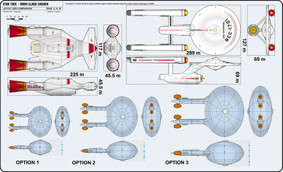 U.S.S. Endurance NCC-401 Mann-Class Cruiser [TOS] Profile, Cutaway, and Deck Plans