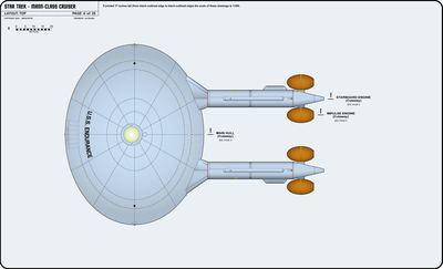 U.S.S. Endurance NCC-401 Mann-Class Cruiser [TOS] Profile, Cutaway, and Deck Plans