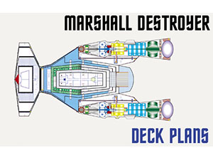 U.S.S. Patton Marshall-Class Destroyer Profile, Cutaway, and Deck Plans