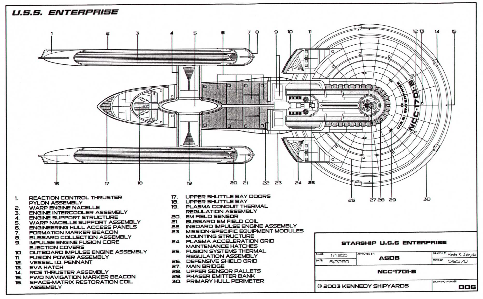 Starfleet Vessel: U.S.S. Enterprise NCC-1701-B: General Blueprints and ...