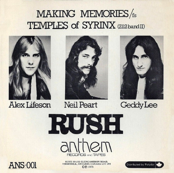 Rush: Making Memories b/w The Temples of Syrinx 45RPM Vinyl
