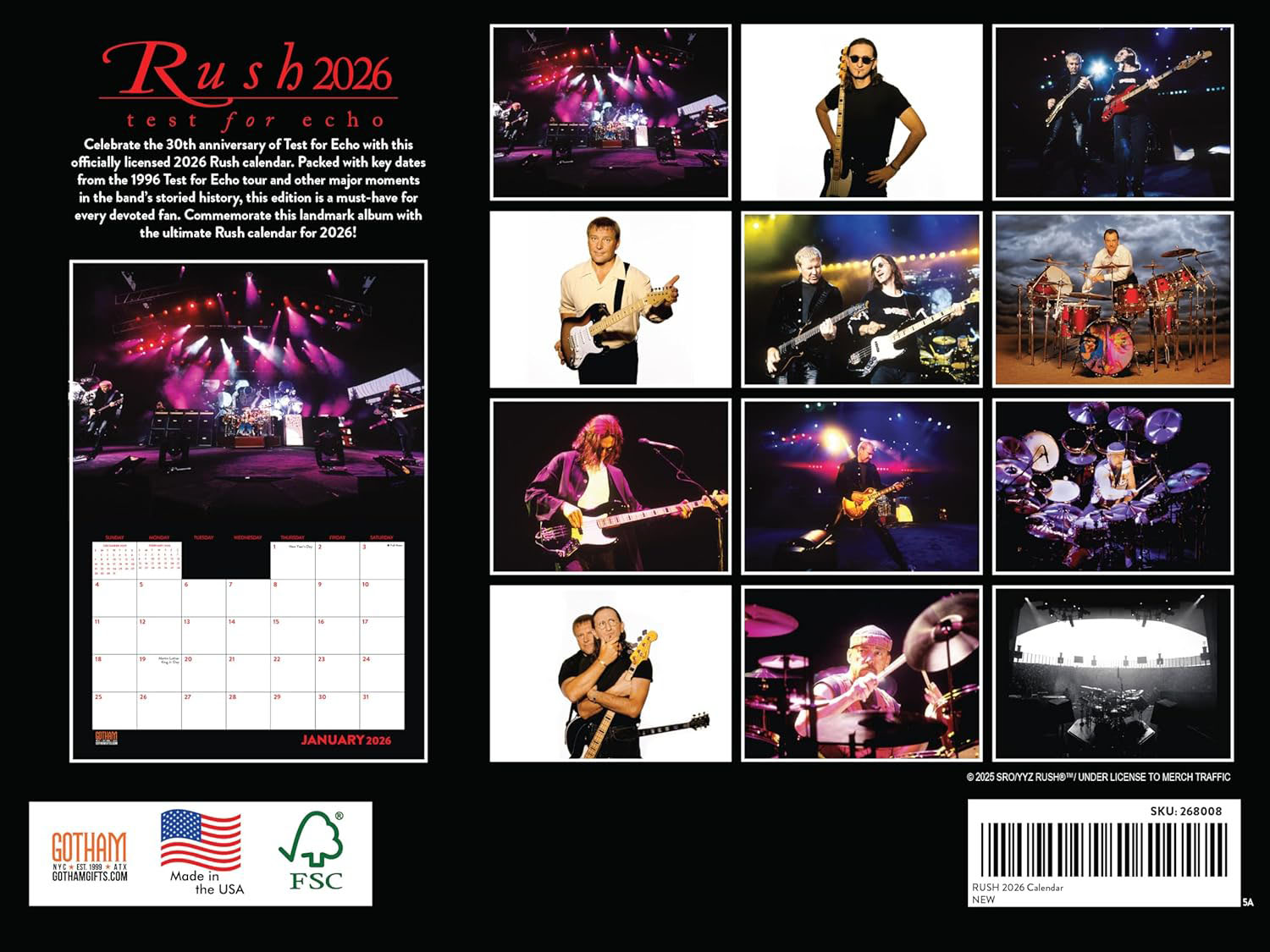 Rush 2026 Test for Echo 30th Anniversary Wall Calendar