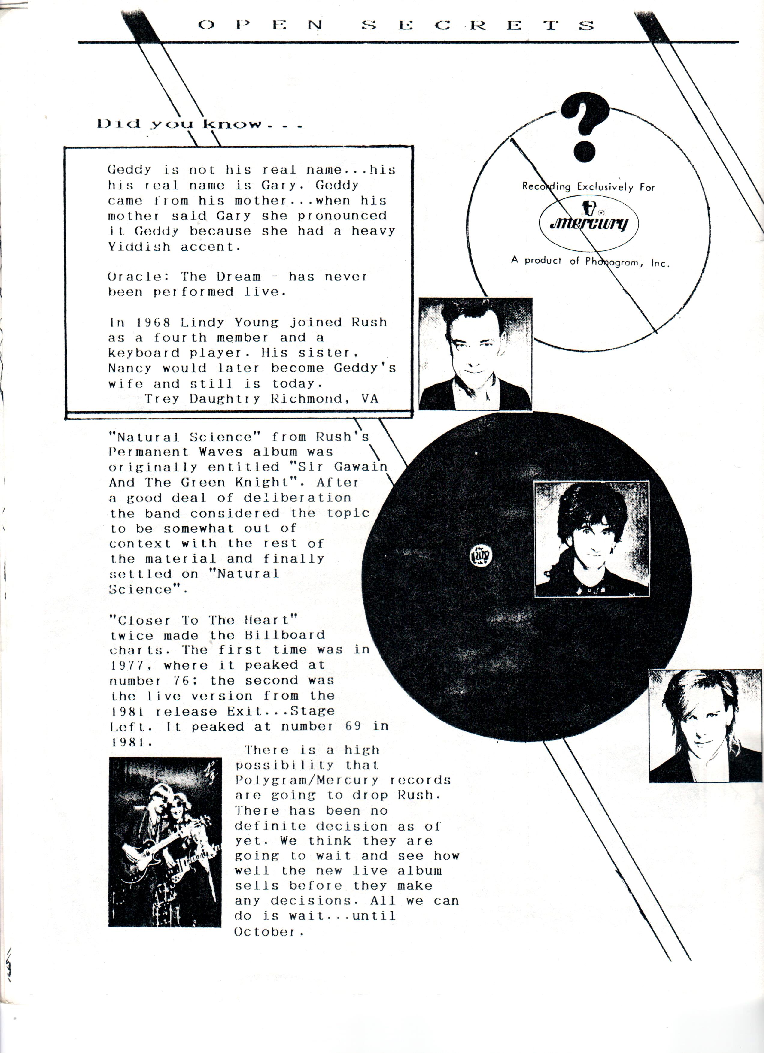 The 'Necromancer' Rush Fanzine Archive - Issue #3 - September 1988